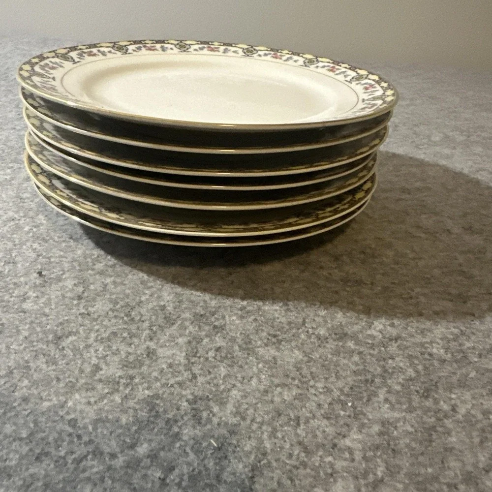 Noritake Nippon Bellefonte Pattern Salad Plates Japan Set of 7 Vintage 1920